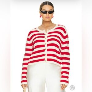 Target Lady Cardigan A New Day Striped Red and White Sweater Size XXL NWT